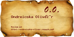 Ondreicska Olivér névjegykártya